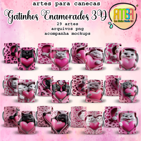 ESTAMPAS GATINHOS ENAMORADOS CANECAS - Image 2