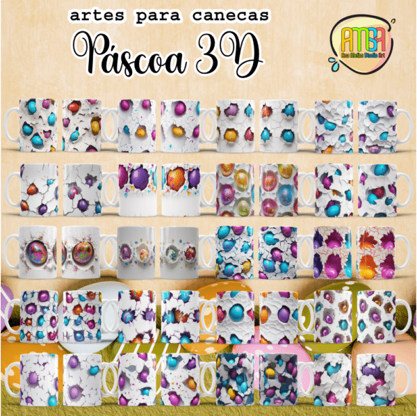 ESTAMPAS PÁSCOA 3D CANECAS - Image 2