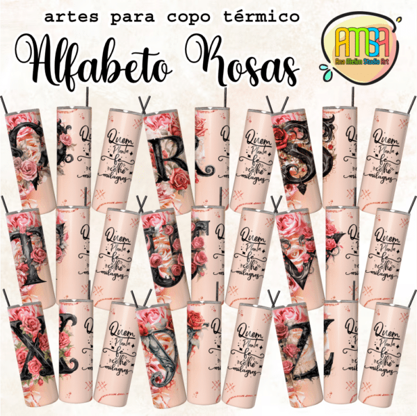 ESTAMPAS ALFABETO ROSAS COPOS TÉRMICOS - Image 3