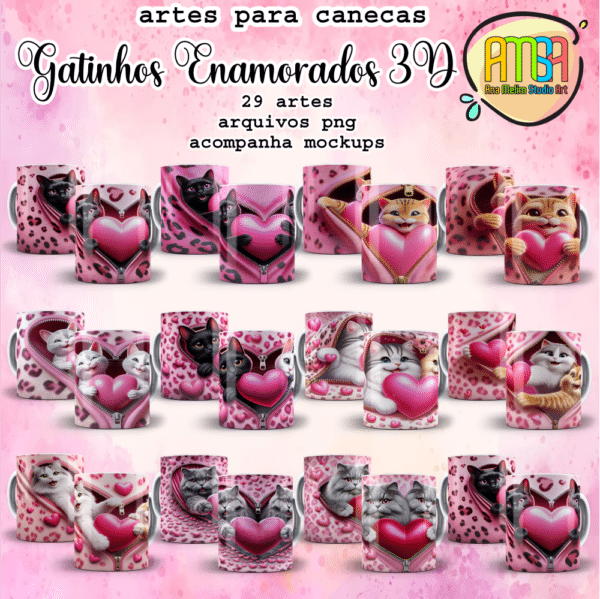 ESTAMPAS GATINHOS ENAMORADOS CANECAS - Image 3
