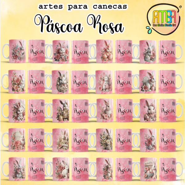 ESTAMPAS PÁSCOA ROSA CANECAS - Image 2