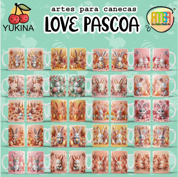 ESTAMPAS LOVE PÁSCOA YUKINA CANECAS - Image 2