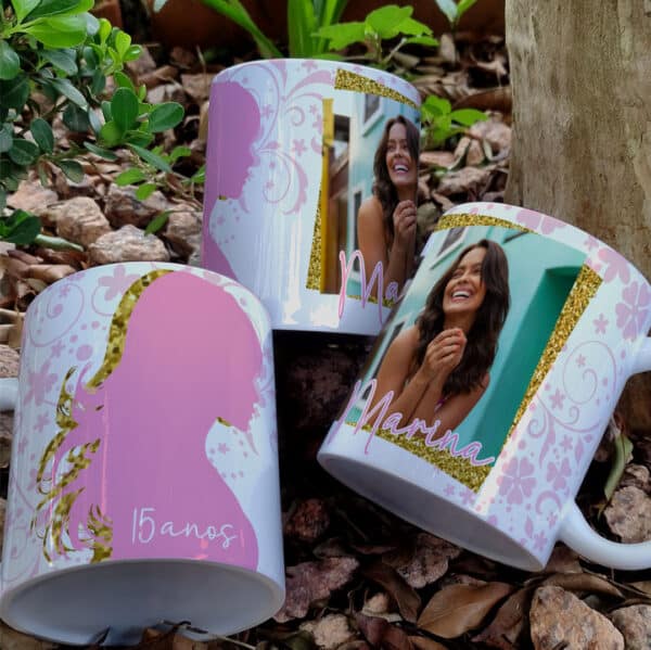 ESTAMPAS 15 ANOS FLORES CANECAS