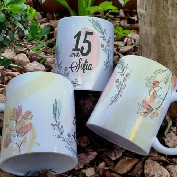 ESTAMPAS 15 ANOS FLORES CANECAS - Image 3
