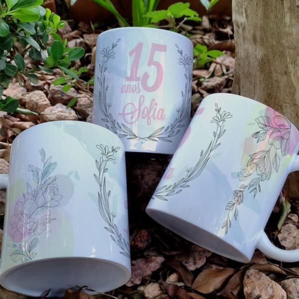 ESTAMPAS 15 ANOS FLORES CANECAS - Image 4