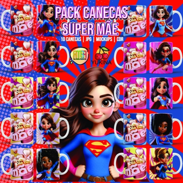 ESTAMPAS SUPER MÃE CANECAS (YUKINA)