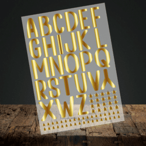 KIT DIGITAL ALFABETO DOURADO 3 DTF UV