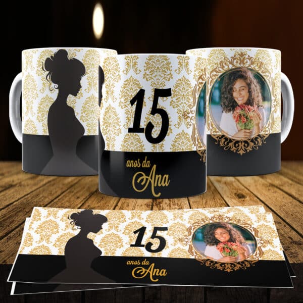 ESTAMPAS 15 ANOS SILHUETA CANECAS