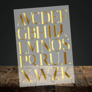 KIT DIGITAK ALFABETO DOURADO 1 DTF UV
