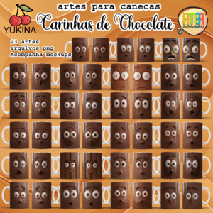 ESTAMPAS CARINHAS DE CHOCOLATE CANECAS (YUKINA)