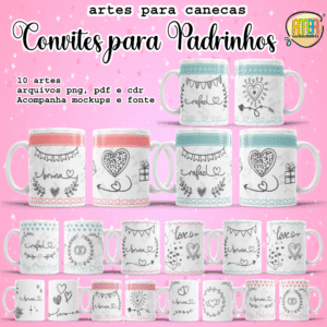 ESTAMPAS PADRINHOS DE CASAMENTO CANECAS