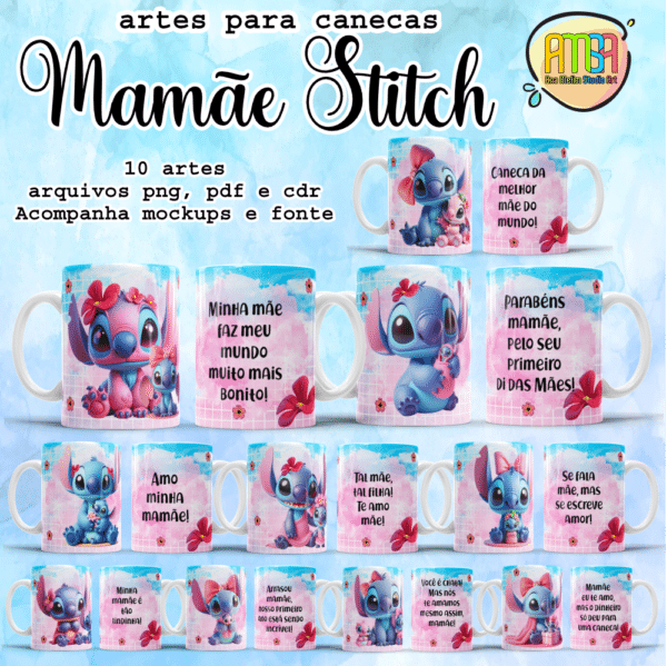 ESTAMPAS STITCH MAMÃE CANECAS