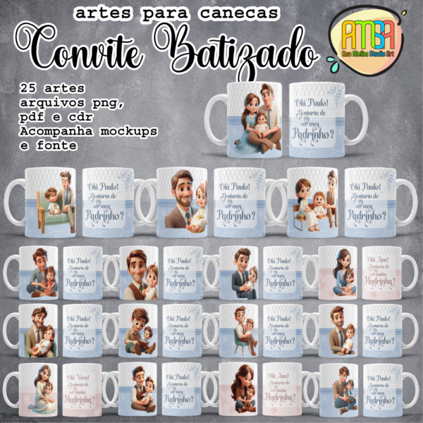 ESTAMPA CONVITE BATIZADO Ai CANECAS - Image 2