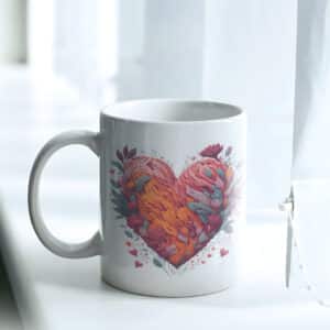 ESTAMPAS CORAÇÕES FLORAES CANECAS (NAMORADOS)