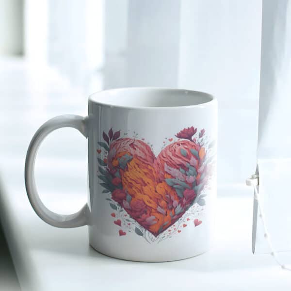 ESTAMPAS CORAÇÕES FLORAES CANECAS (NAMORADOS)