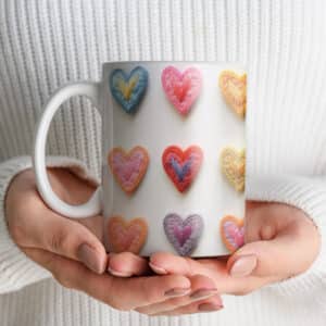 ESTAMPAS CORAÇÕES DELICADOS CANECAS (NAMORADOS)