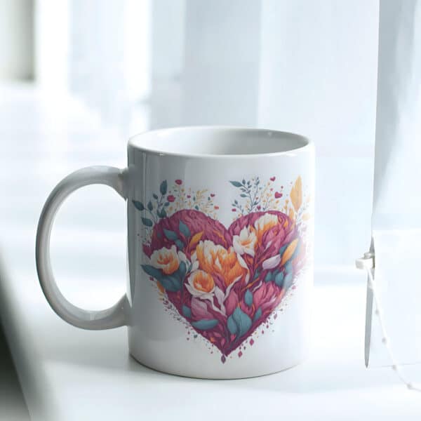 ESTAMPAS CORAÇÕES FLORAES CANECAS (NAMORADOS) - Image 2