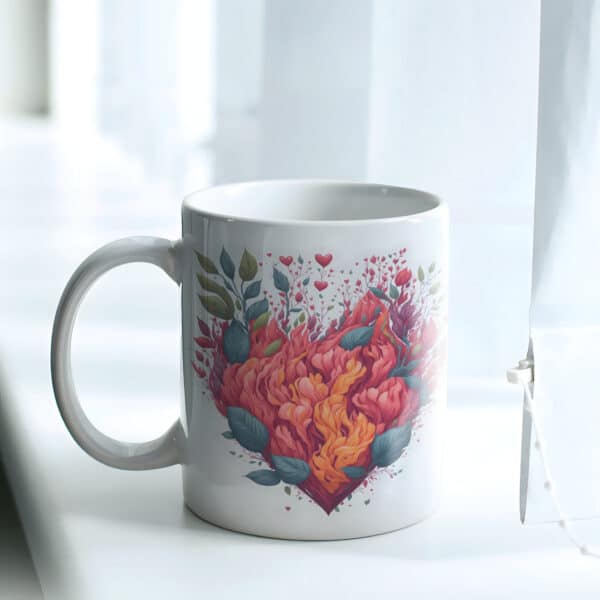 ESTAMPAS CORAÇÕES FLORAES CANECAS (NAMORADOS) - Image 3