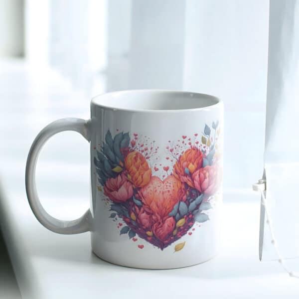 ESTAMPAS CORAÇÕES FLORAES CANECAS (NAMORADOS) - Image 4