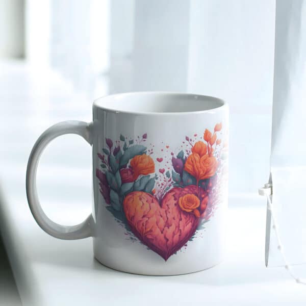 ESTAMPAS CORAÇÕES FLORAES CANECAS (NAMORADOS) - Image 5