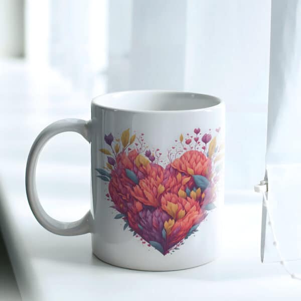 ESTAMPAS CORAÇÕES FLORAES CANECAS (NAMORADOS) - Image 8