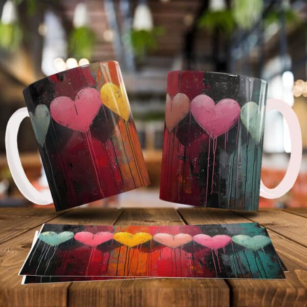 ESTAMPA CORAÇÕES ENAMORADOS CANECAS - Image 4