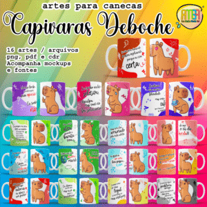 ESTAMPAS CAPIVARAS DEBOCHADAS CANECAS