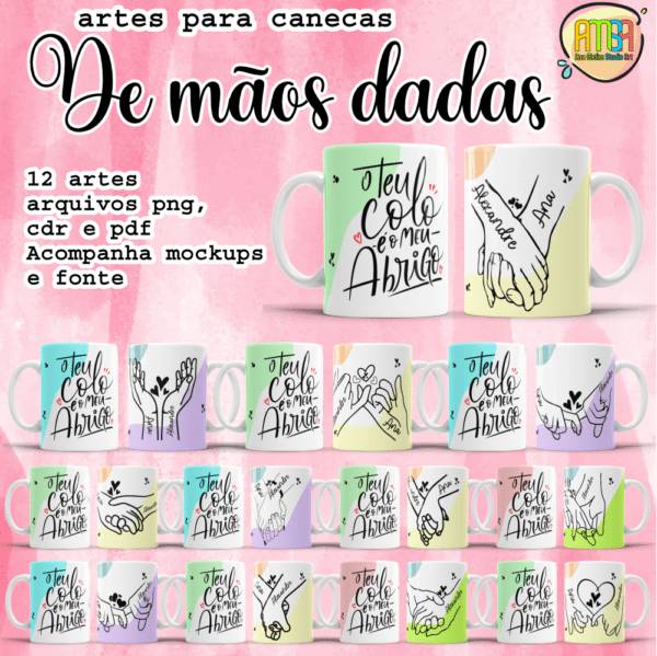ESTAMPAS DE MÃOS DADAS CANECAS (namorados)