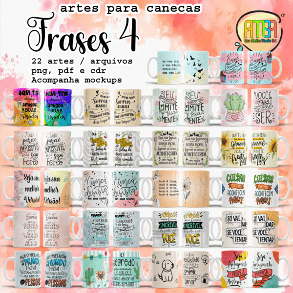 ESTAMPAS FRASES 4 CANECAS