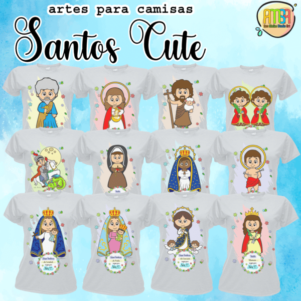 ESTAMPAS SANTOS CATÓLICOS CUTE CAMISAS - Image 2