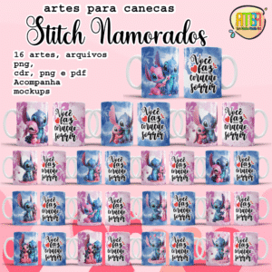 ESTAMPAS STITCH NAMORADOS CANECAS