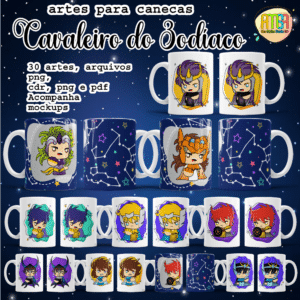 ESTAMPAS CAVALEIRO DO ZODÍACO CANECAS