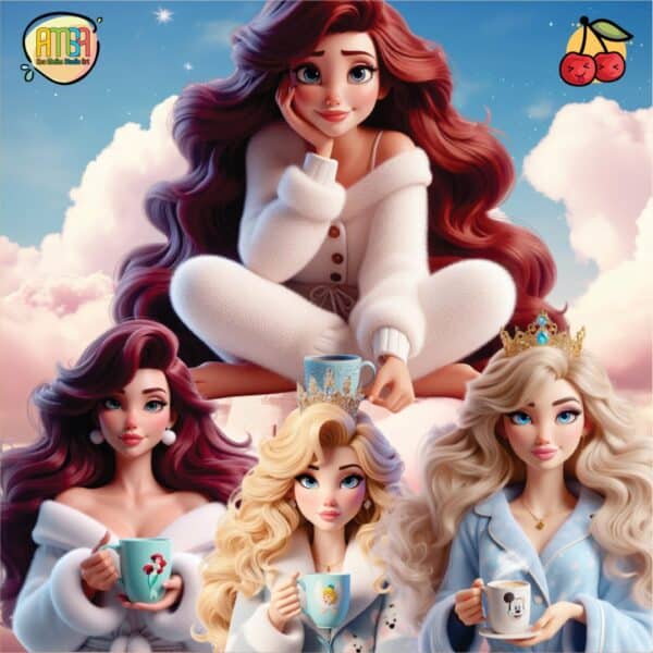 KIT DIGITAL PRINCESAS - COFEE AND PAJAMAS (YUKINA) - Imagem 5