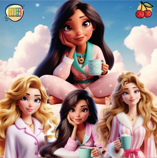 KIT DIGITAL PRINCESAS - COFEE AND PAJAMAS (YUKINA) - Imagem 7