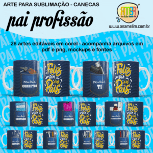 ESTAMPAS PAI PROFISSÃO CANECAS