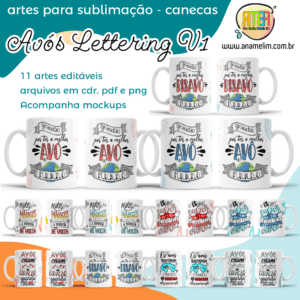 ESTAMPAS AVÓS LETTERING V1 CANECAS