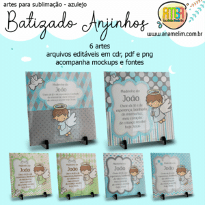 ESTAMPAS BATIZADO ANJINHOS AZULEJO