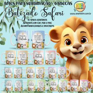 ESTAMPAS BATIZADO SAFARI CANECAS