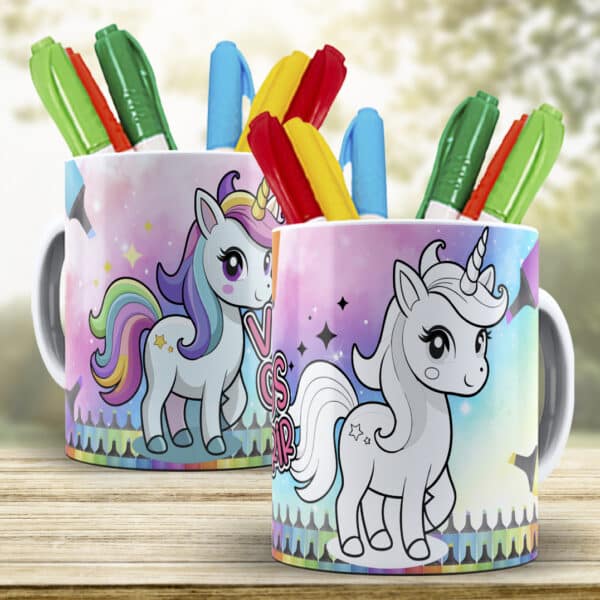 ESTAMPAS UNICORNIO PARA COLORIR CANECAS - Image 2