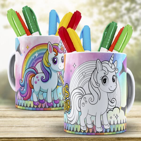 ESTAMPAS UNICORNIO PARA COLORIR CANECAS - Image 3