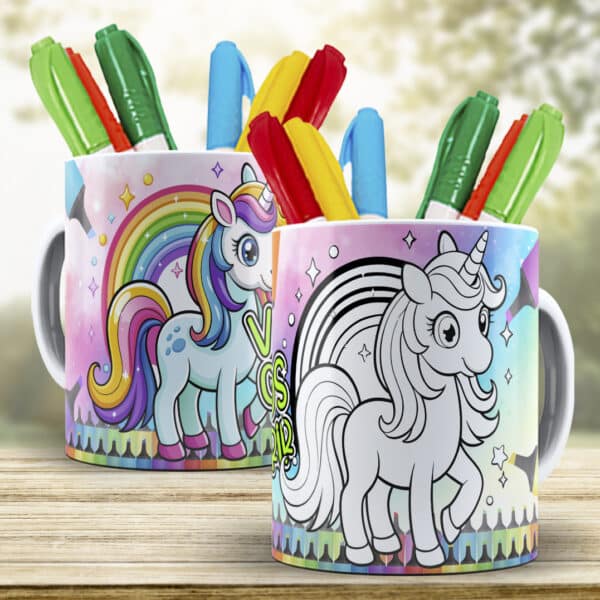 ESTAMPAS UNICORNIO PARA COLORIR CANECAS - Image 4