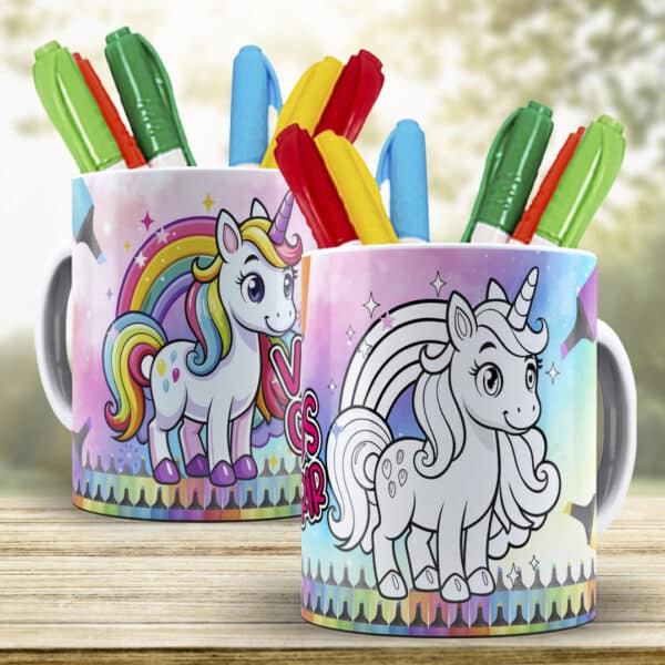 ESTAMPAS UNICORNIO PARA COLORIR CANECAS - Image 7