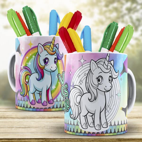 ESTAMPAS UNICORNIO PARA COLORIR CANECAS - Image 8