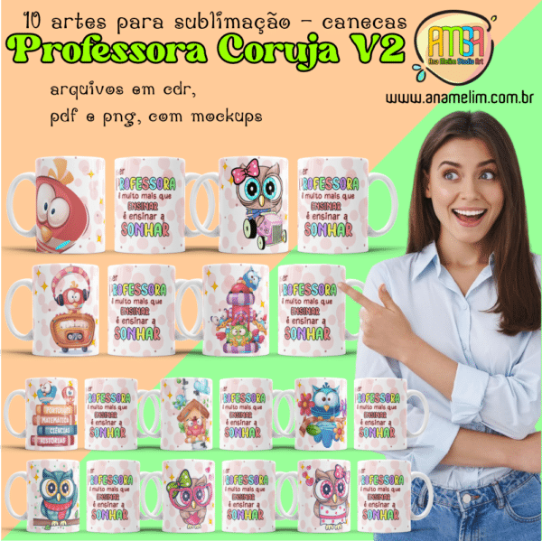ESTAMPAS PROFESSORA CORUJA V2 CANECA