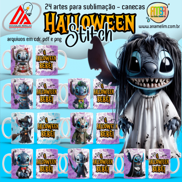ESTAMPAS HALLOWEEN STITCH CANECAS