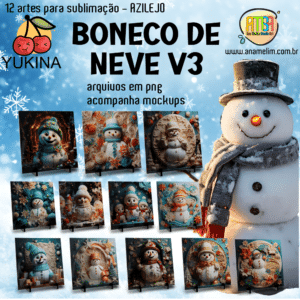 ESTAMPAS BONECO DE NEVE V3 AZULEJO (YUKINA) natal