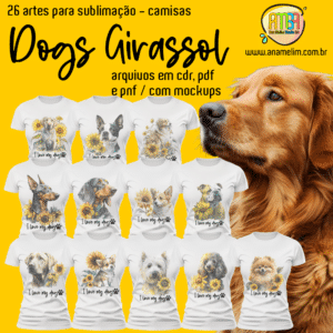 ESTAMPAS DOG GIRASSOL CAMISAS