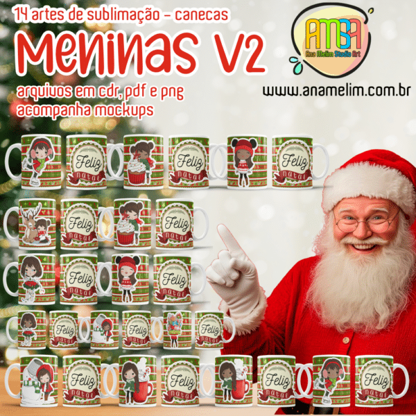 ESTAMPAS NATAL MENINAS 2 CANECAS