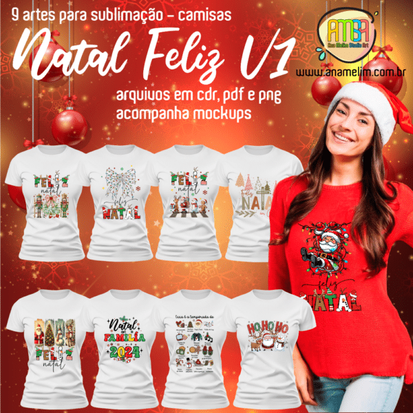 ESTAMPAS NATAL FELIZ V2 CAMISAS