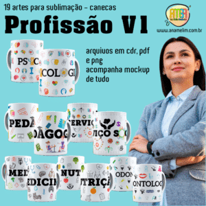 ESTAMPAS PROFISSÃO V1 CANECAS